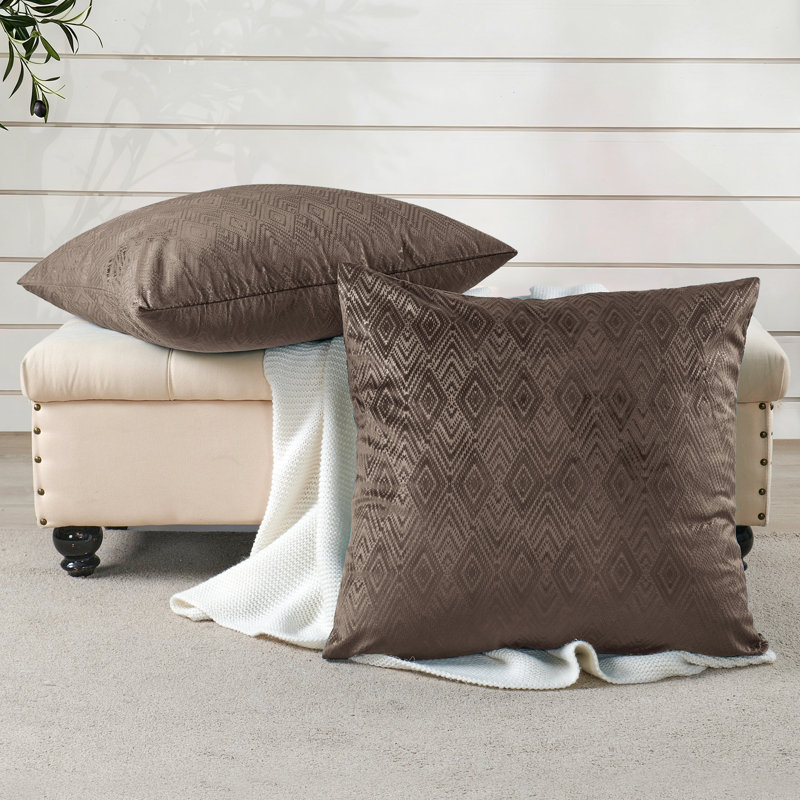 Ikat Velvet Euro Throw Pillow Covers, Carafe