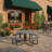 Outdoor Furniture 8-Person Coated Heavy-Duty Picnic Table with Umbrella Hole, Commercial-Grade Patio Dining Table-474210059-474210058