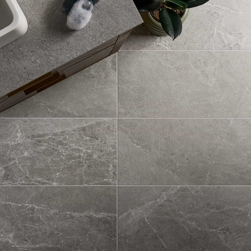 ZenTech 12x24 Matte Porcelain Tile, Silver Gray