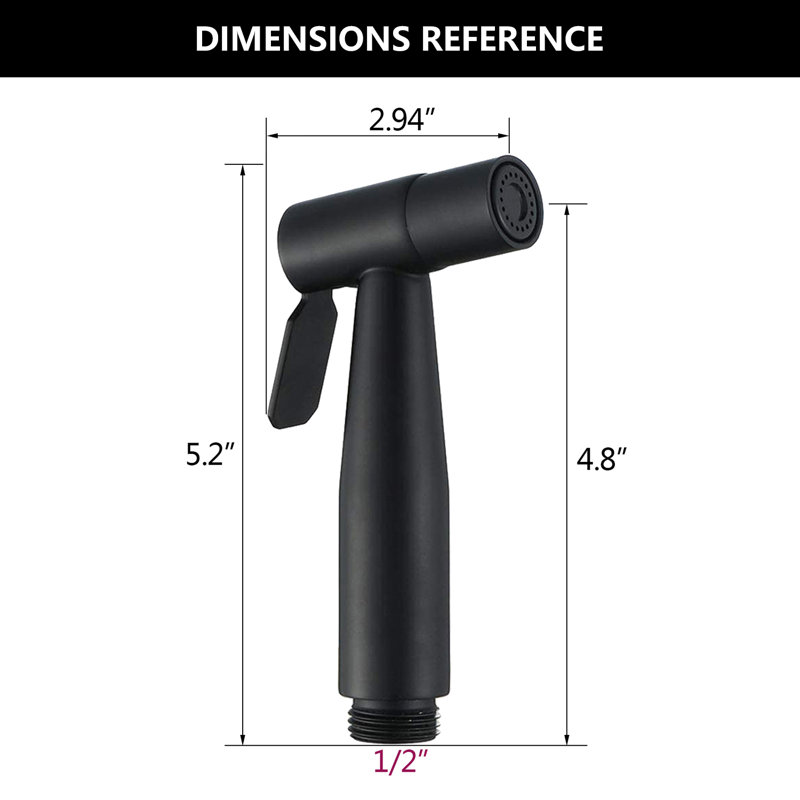Round Hand Held Bidet With Faucet Handheld Bidet Sprayer For Toilet Handheld Bidet Toilet Sprayer, Matte Black