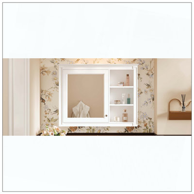 Wall Mounted Medicine Cabinet Mirror 1 Adjustable Shelf
