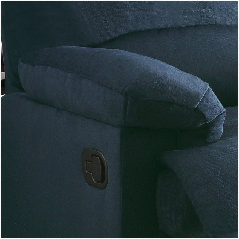 Fauteuil inclinable bleu avec accoudoirs coussinés, Bleu