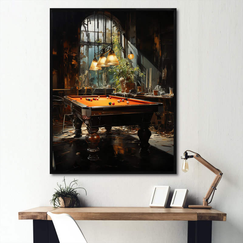 Curissa Billard Shadows In Motion I, reproduction d'art sur toile, Cadre flottant noir, H 32 po x l 16 po x P 1 po