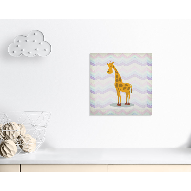 Décalcomanie murale «Pink Giraffe Time», Canevas, H 24 po x l 24 po x P 1,5 po
