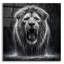  «Lion en gouttes de pluie» par Rey Klimt, art mural en verre acrylique, 36 po x 36 po-1544848210