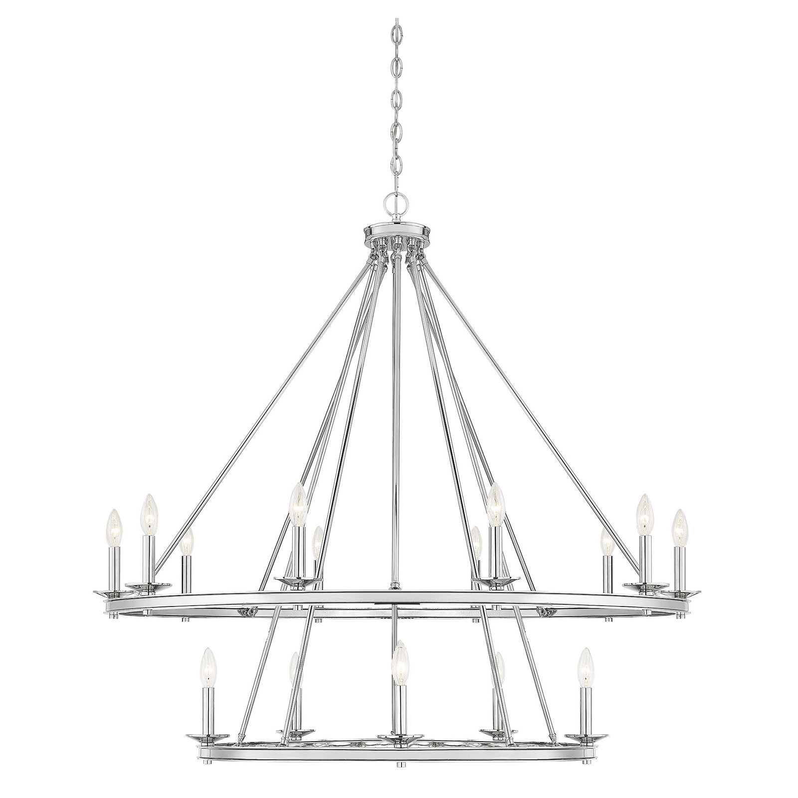 Poynor 15-Light Chandelier, Polished Nickel
