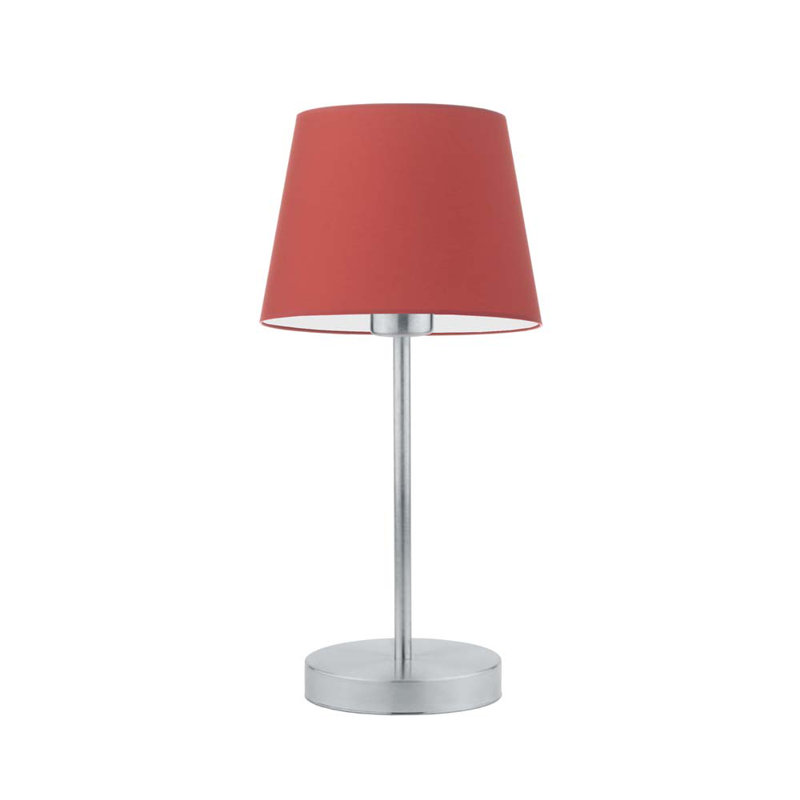 Arsens Metal Table Lamp, Silver, Red