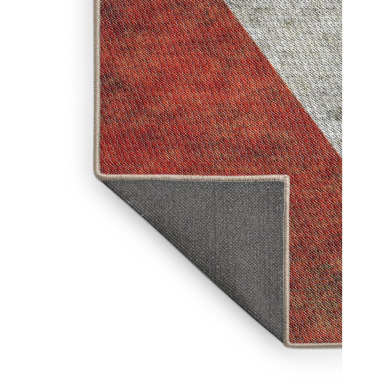Laine tissée à la machine et polyester brun/gris Tapis décoratif, Rectangle 5 pi x 7 pi