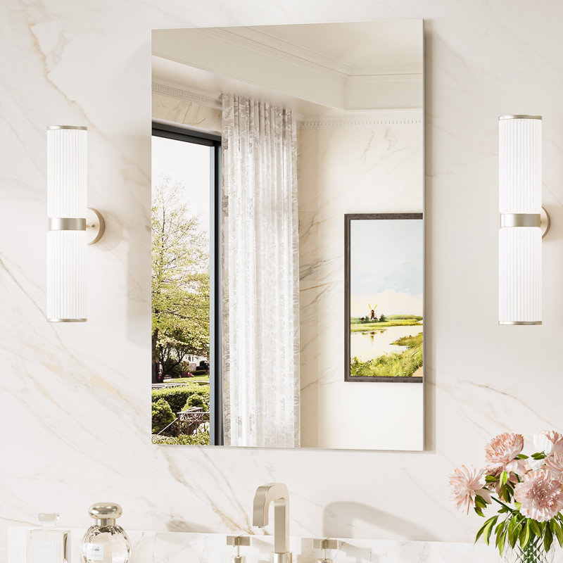 Miroir de salle de bain sans cadre, Rectangulaire, 30 po x 20 po