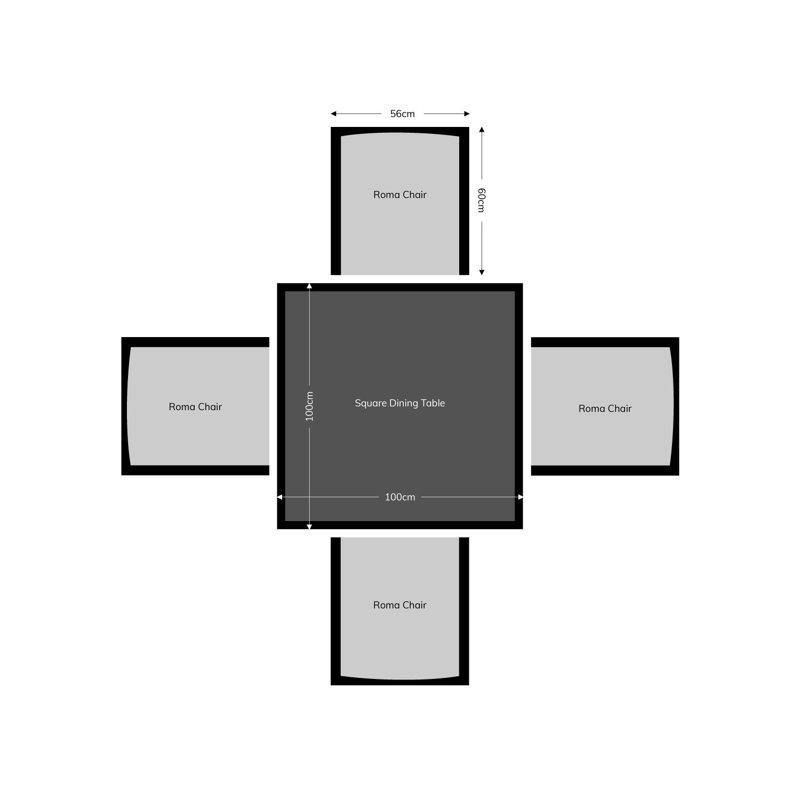 Ferreira 4 - Person Patio Dining Set with Square Table , Cushions Included