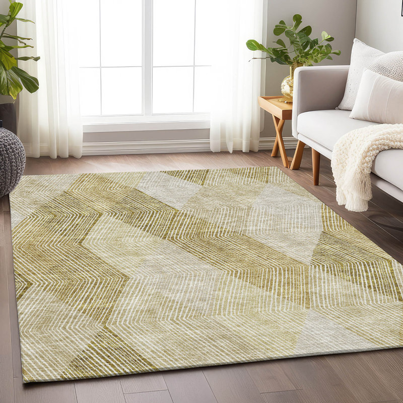 Premium Machine Washable Prisco Ivory Rug, Rectangle 9' x 12'