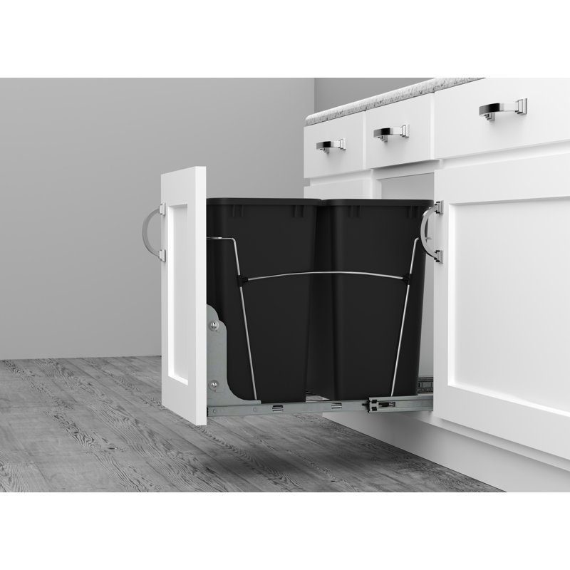 Matte Silver Steel Door-Mount Kit for Rev-A-Shelf® RVKD Series Pullout Waste Containers