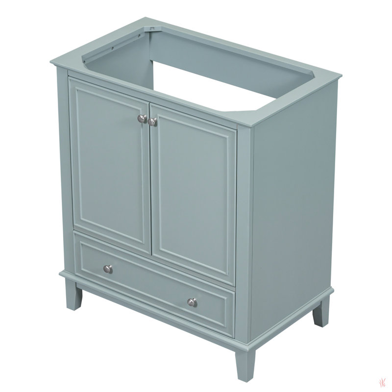 Meuble-lavabo 30 po sans lavabo, base seulement, armoire de salle de bain multifonctionnelle avec portes et tiroir, structure solide et panneau en bois aggloméré