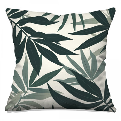 Coussins décoratifs à motif de feuilles tropicales