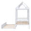 Lit simple en bois avec lit gigogne simple, lit de jour en bois blanc pour chambre à coucher ou chambre d'amis-133830610