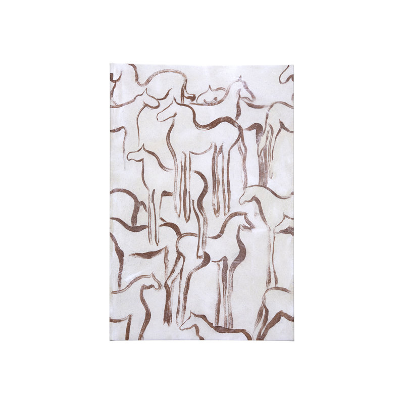 Horse Herd III a Hand Embelished Textured Canvas, 45" H x 30" W x 1.5" D