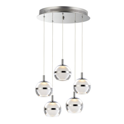 Luminaire suspendu sphère à DEL 5 lumières Eliset