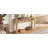 TREXM Rustic Console Table With Curved Corners For Safety, Entryway Table With 3 Concealed Drawers, Sturdy Sofa Table (Light Oak)