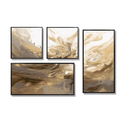 Symphonie blanche aqua - impressions sur toile bleues et modernes 4 pièces