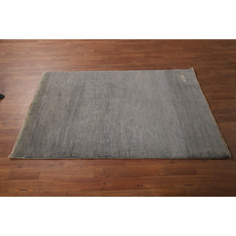 Tapis de vestibule oriental fait à la main gris Gabbeh 3 x 5