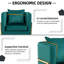 Fauteuil d'appoint demi-tonneau en velours avec coussin-2098722782