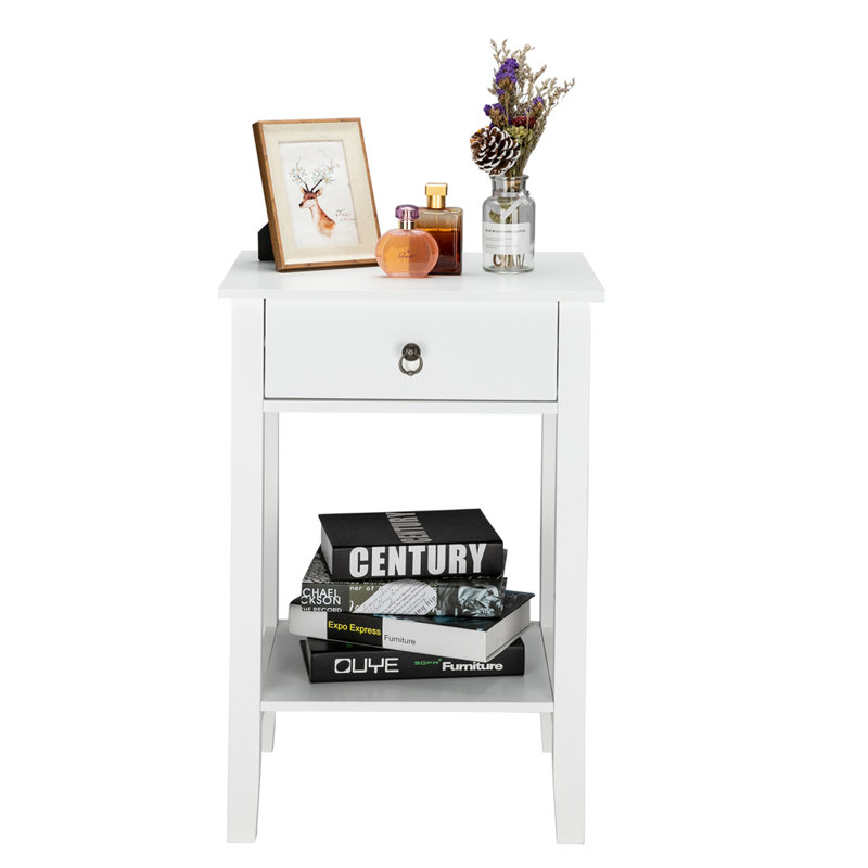 Fairplains 1 - Drawer End Table, White