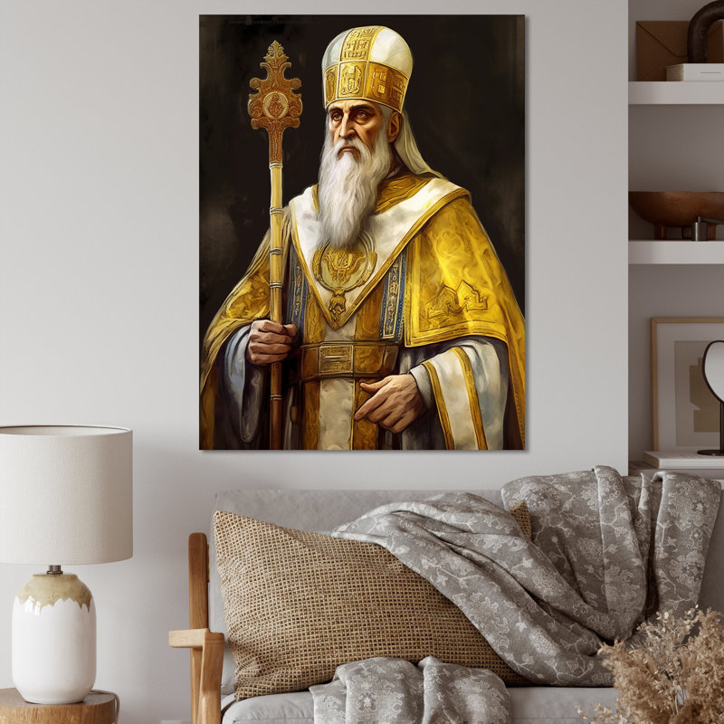 Prêtresse religieuse dorée II, Toile tendue, 20" H x 12" W