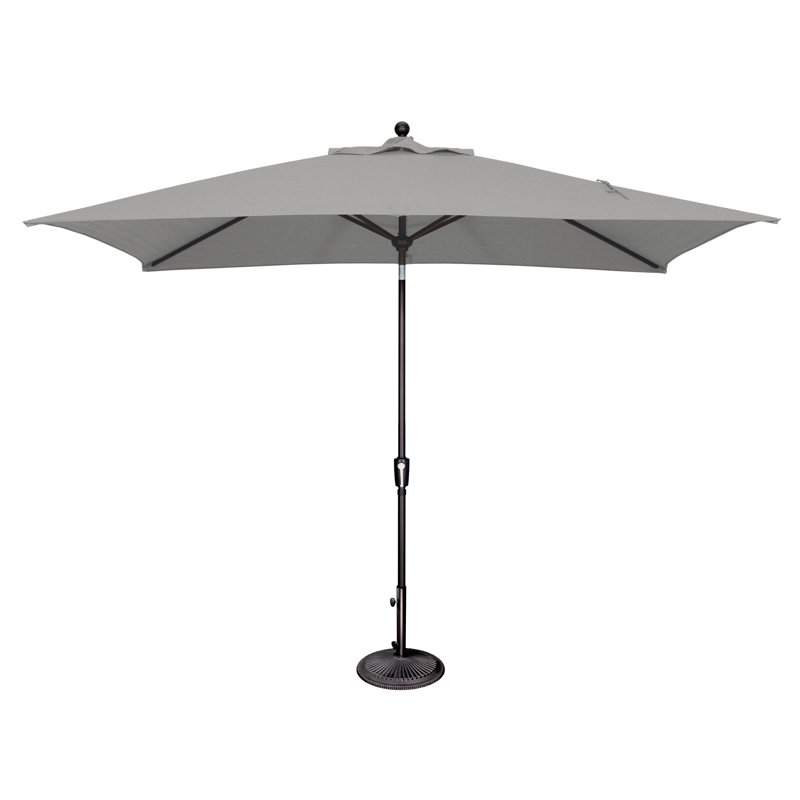 Parasol de marché rectangulaire 10 pi x 6,5 pi Launceston, Argent moulé Sunbrella, Noir