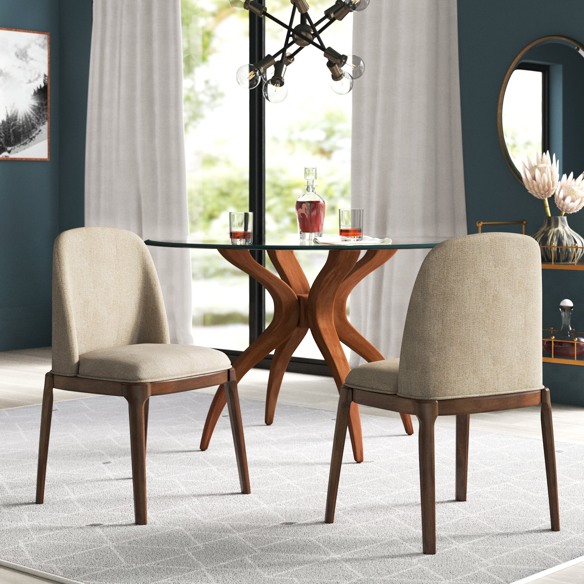 Kohut linen deals upholstered dining chair