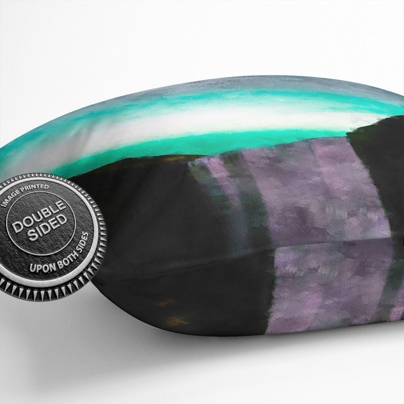 Square Cushion, 55cm H x 55cm W x 20cm D, Black/Turquoise/Purple