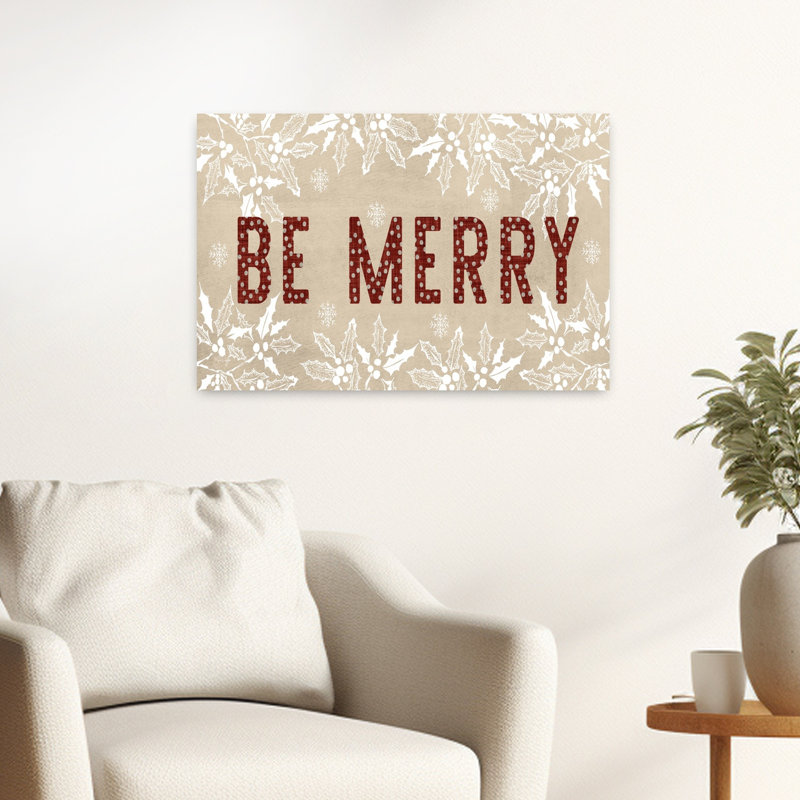 «Be Merry», art contemporain hivernal, H 24 po x l 16 po