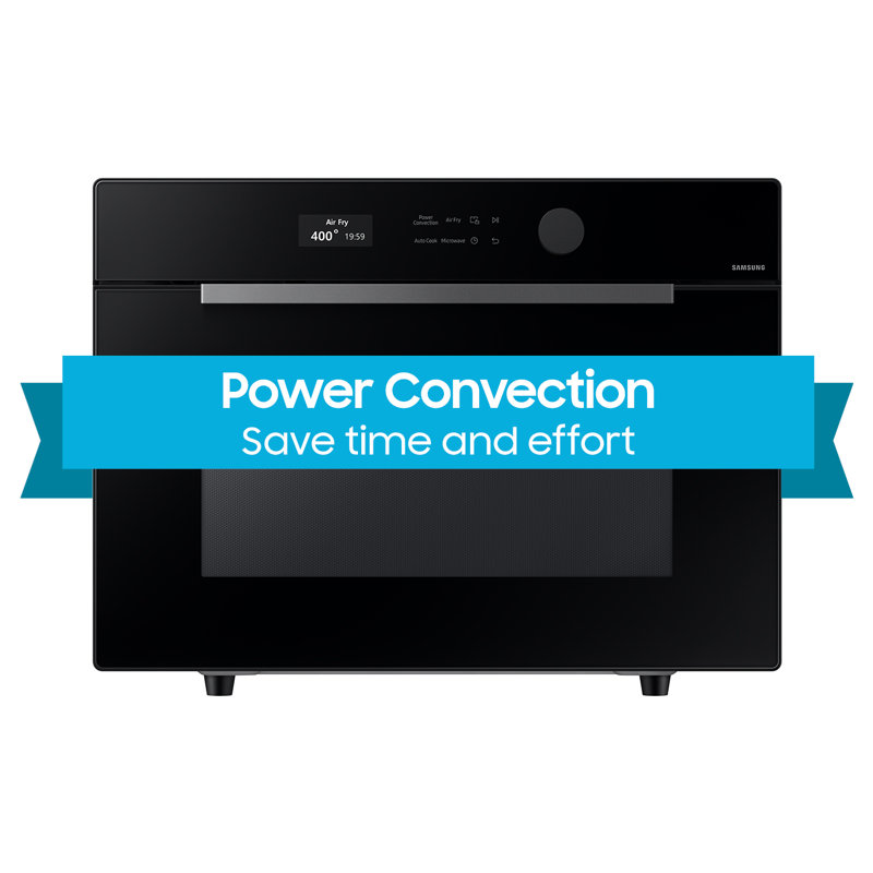 Samsung 1.2 cu. ft. Countertop Microwave with Power Convection in Black Glass