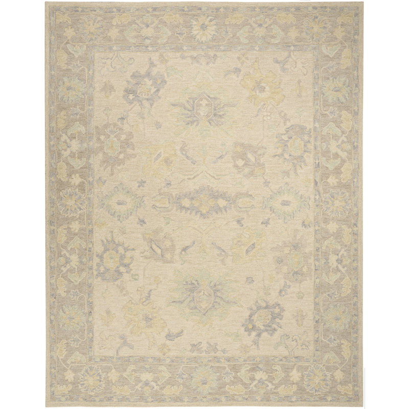 Franck Ivory Taupe Vintage Indoor Rug, Rectangle 9'9" x 13'9"