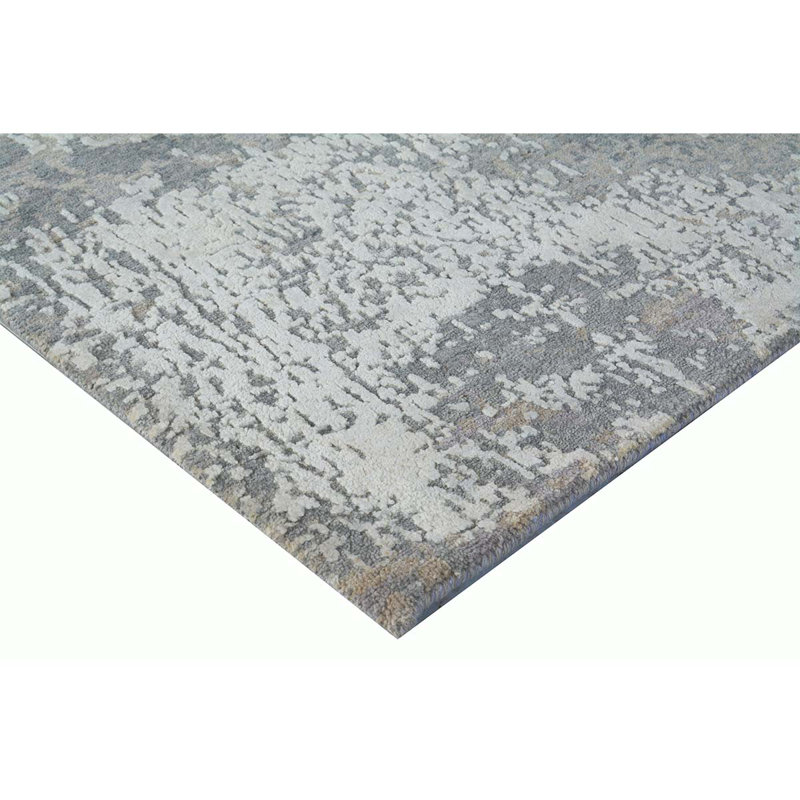 Hand Woven Silk and Wool Area Rug, Rectangle 5' x 8'