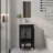 Brady Mirror Bathroom Cabinet , One Door, Two Shelves, Black-836253530