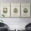 Ensemble de 3 ex-libris imprimés sur toile encadrée V-97710582-97710580
