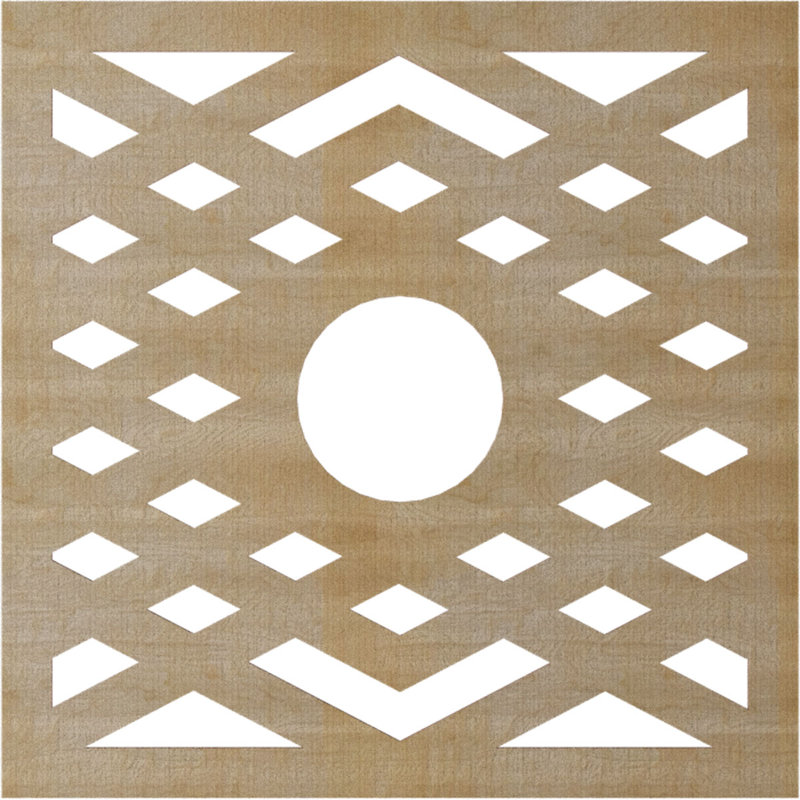 Médaillon de plafond à chevrons, H 36 po x l 36 po x P 0,25 po, Noyer blanc