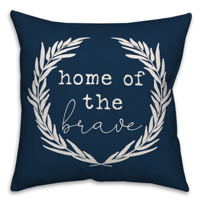  Home of the Brave Wreath Throw Pillow Cover