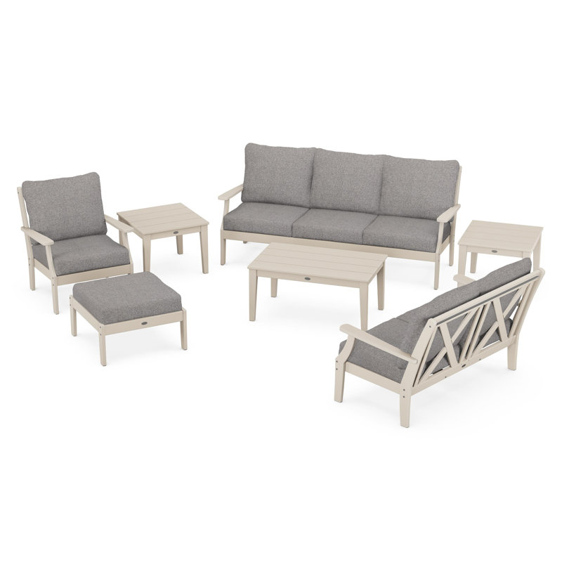 Braxton 7-Piece Deep Seating Set, Sand, Grey Mist
