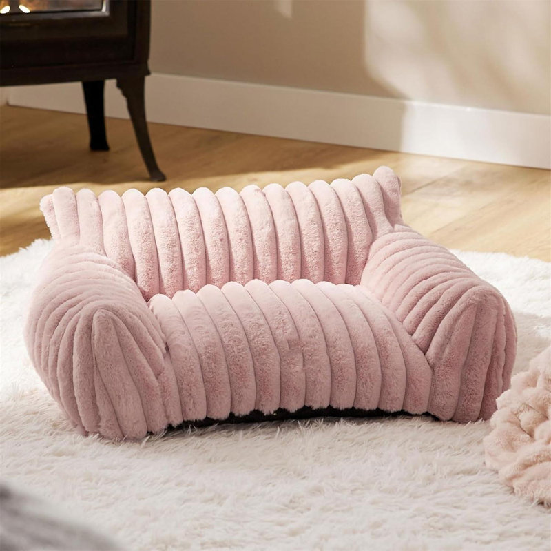 Nid de coussin pour chien Furry, Rose