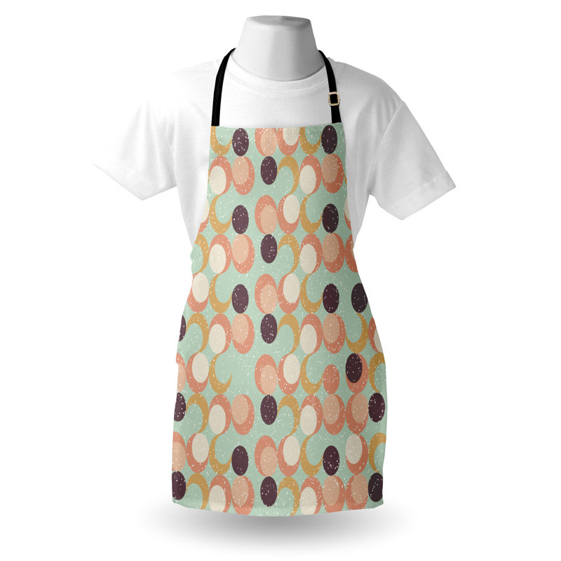 Tablier rétro East Urban Home, unisexe, grunge, lune simpliste, taille adulte, vert menthe, multicolore