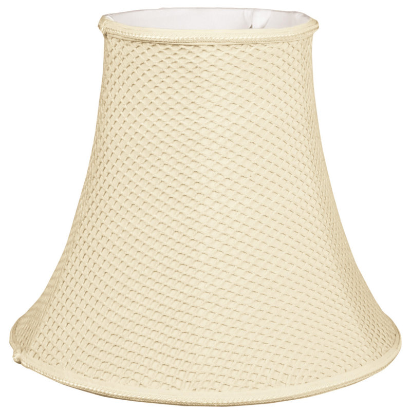 Abat-jour cloche en soie / shantung (araignée), Beige, H 11,5 po x l 14 po x P 14 po
