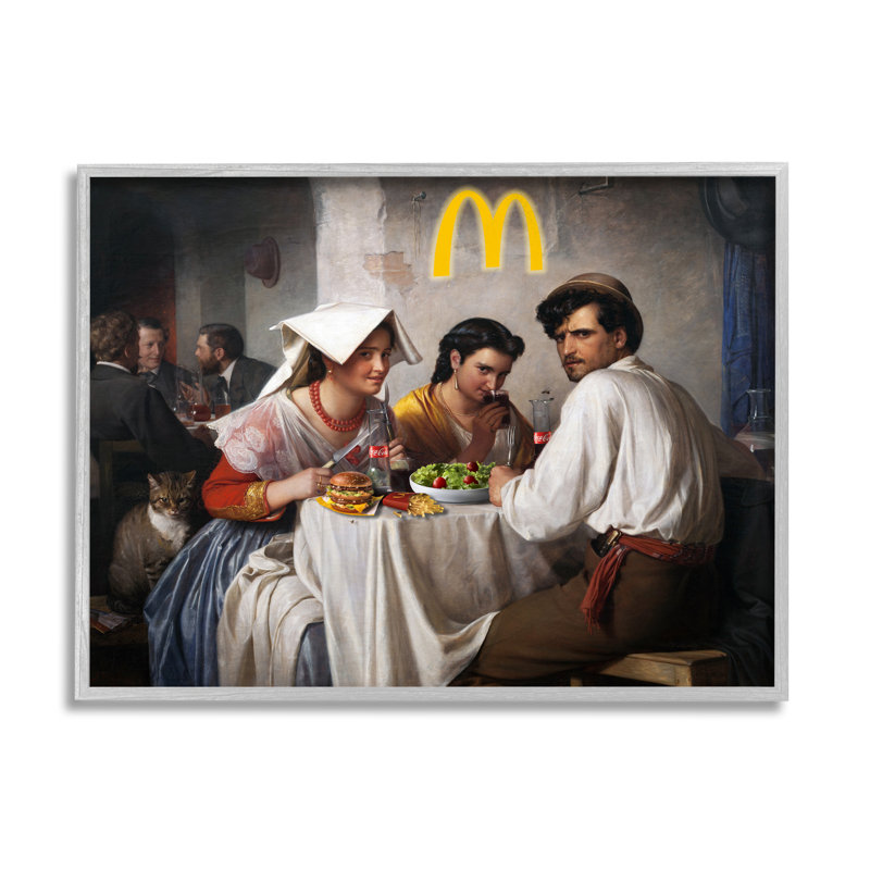 «Funny Classics Burger Joint» encadré sur bois par Birch & Ink, H 16 po x l 20 po x P 1,5 po, Estampe numérique Farmhouse