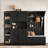 Versatile Black Hall Cabinet For Living Areas, Left And Right Units With Hanging Storage, Round Corner Protection Split Different Rooms, Ample Corners-1295410256