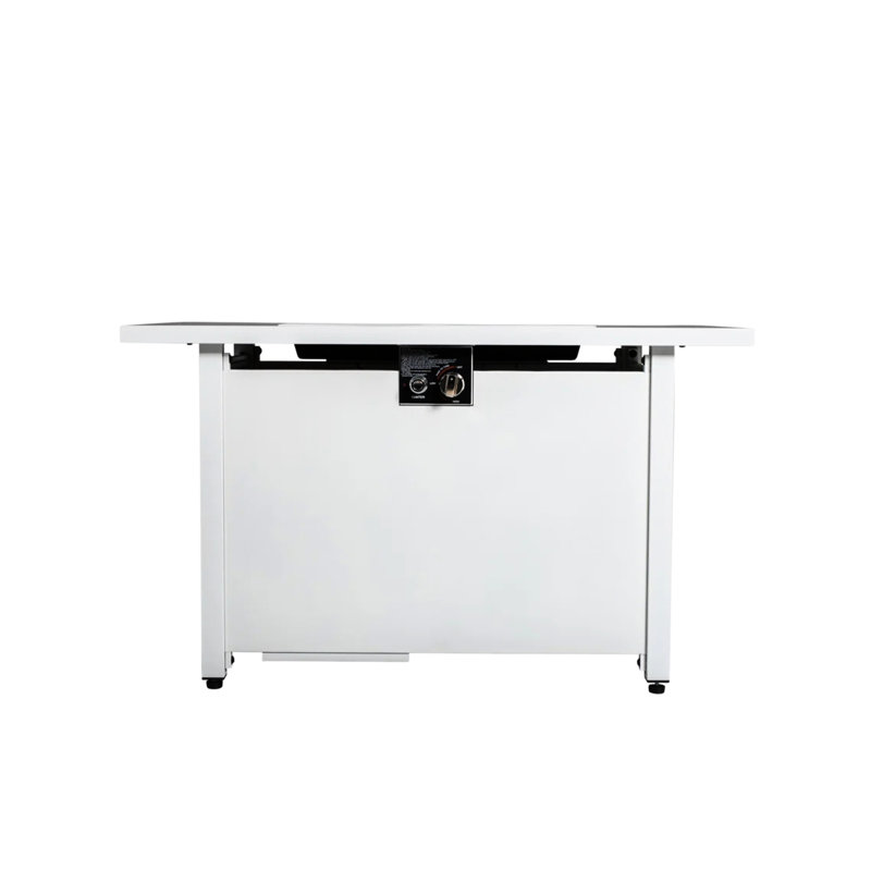 Foyer d'extérieur 43 po en métal pour table chauffante, 50 000, réservoir caché, réglage de la flamme, couvercle et remplisseur inclus