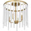 Dalesia 4-Light Aged Brass Semi-Flush Mount Light