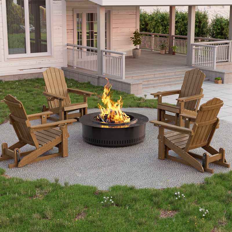 Chaise Adirondack Glider, Teck