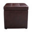Repose-pieds carré en similicuir avec rangement 16 po Plainview-33455236