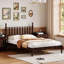 Lit plateforme double en bois avec tête de lit en forme de gourde, lit plateforme rétro avec support en lattes de bois