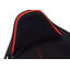 Chaise de bureau, jeux, hauteur réglable, pivotant, ergonomique, accoudoirs, bureau d'ordinateur, travail, tissu noir et rouge, métal noir, contemporain, moderne